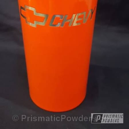 Powder Coating: Tumbler,Miscellaneous,Chevy Theme,Powder Coated Tumbler Cup,Chevy Orange PSS-0163,Custom Coffee Thermo Cup