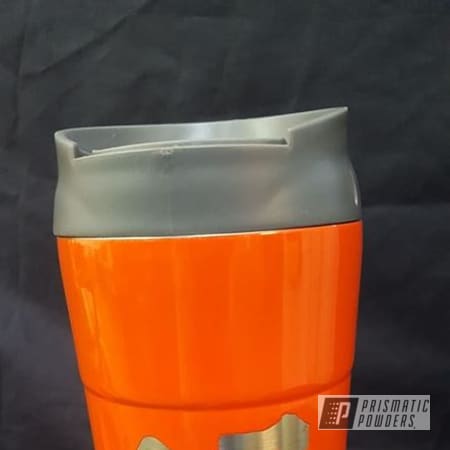 Powder Coating: Tumbler,Miscellaneous,Chevy Theme,Powder Coated Tumbler Cup,Chevy Orange PSS-0163,Custom Coffee Thermo Cup