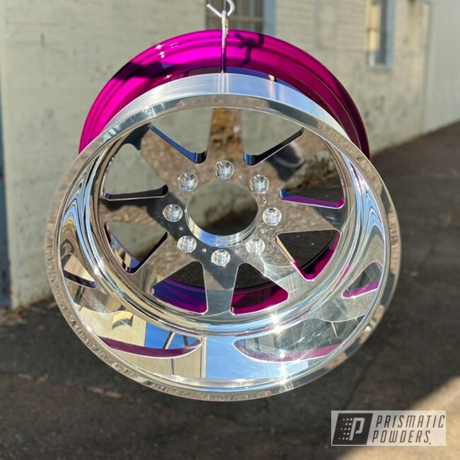 Two Tone Wheels Powder Coated In Clear Vision And Illusion Violet