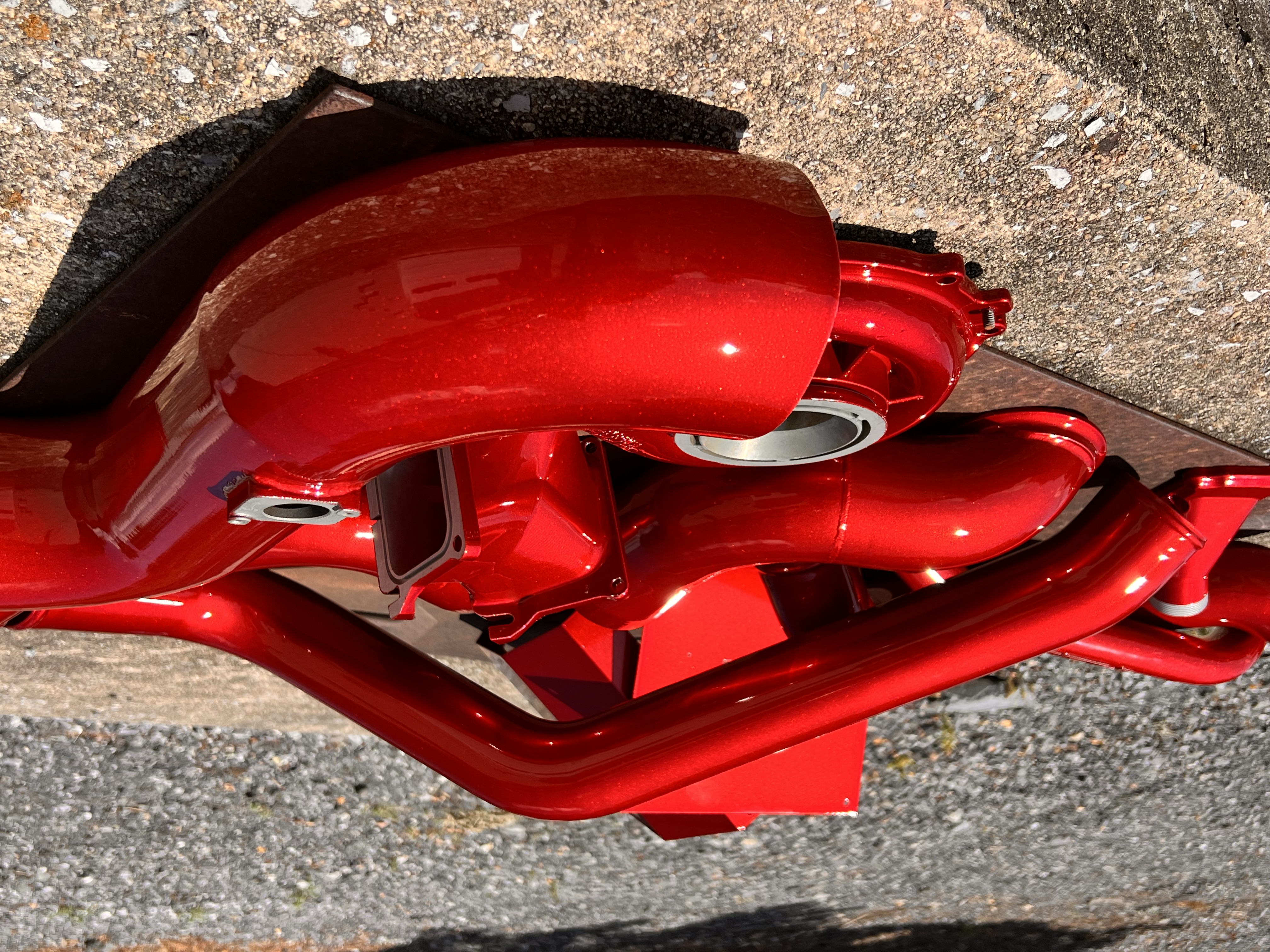 Turbo Kit Parts done in Alien Silver and Lollypop Red | Prismatic Powders