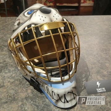 Powder Coated Gold Goalie Mask