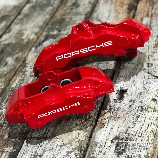 Powder Coated Red Porsche Gt3 Brake Calipers