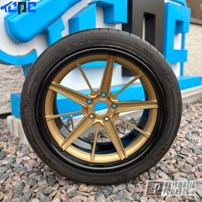 Custom "satin Poly Gold" And "gloss Black" Rims