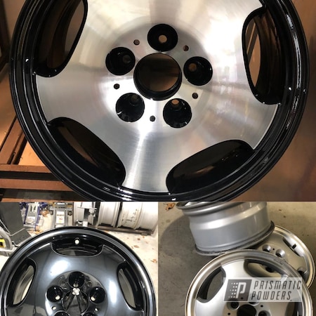Powder Coating: Ink Black PSS-0106,16”,Aluminium Wheels,Mercedes Benz,Clear Vision PPS-2974,Automotive,Wheels,Machined Face