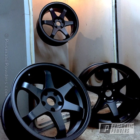 Powder Coating: Powder Coated Automotive Wheels,Silk Satin Black HSS-1336,Automotive,Wheels