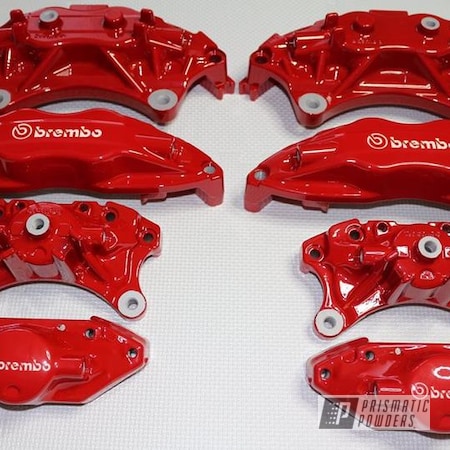 Powder Coating: Brembo,Brembo Brakes,Very Red PSS-4971,Brembo Brake Calipers,Brembo Calipers,Automotive,Brakes