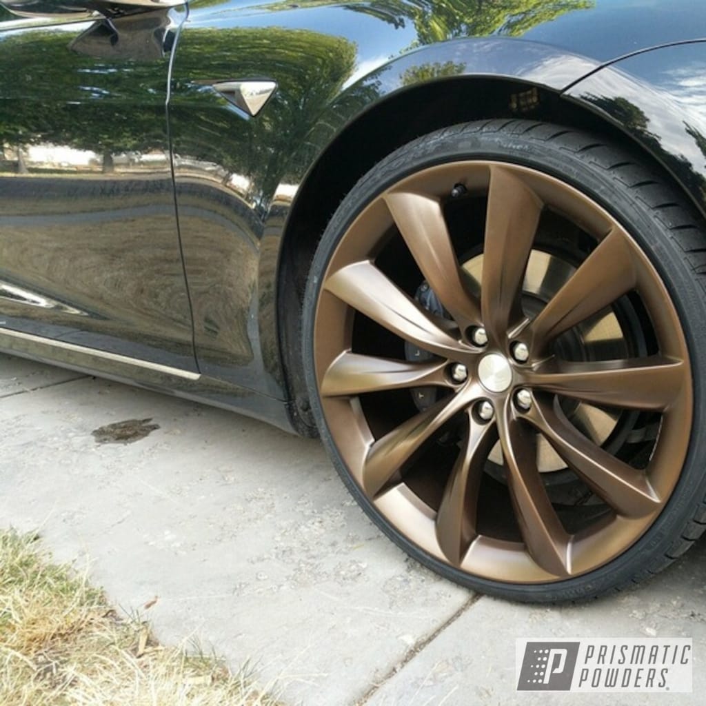 22” Tesla Wheels Blasted and Coated Single Stage Metallic Bronze