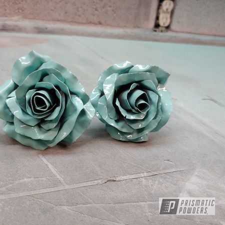 Powder Coating: Metal Art,Metal Roses,Sea Foam Green PSS-4063,Miscellaneous,Art,Roses