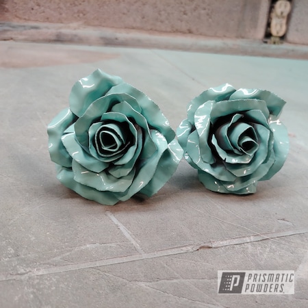 Powder Coating: Metal Art,Metal Roses,Sea Foam Green PSS-4063,Miscellaneous,Art,Roses