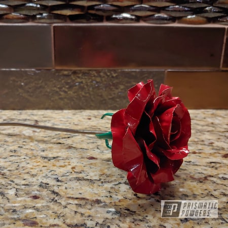 Powder Coating: Metal Art,Metal Roses,Very Red PSS-4971,Miscellaneous,Art,Roses,Kelly Green PSS-4466