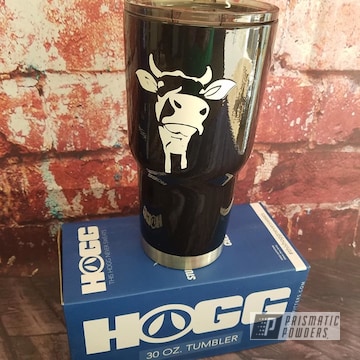 Powder Coated Drinkware With Custom Cow Decal