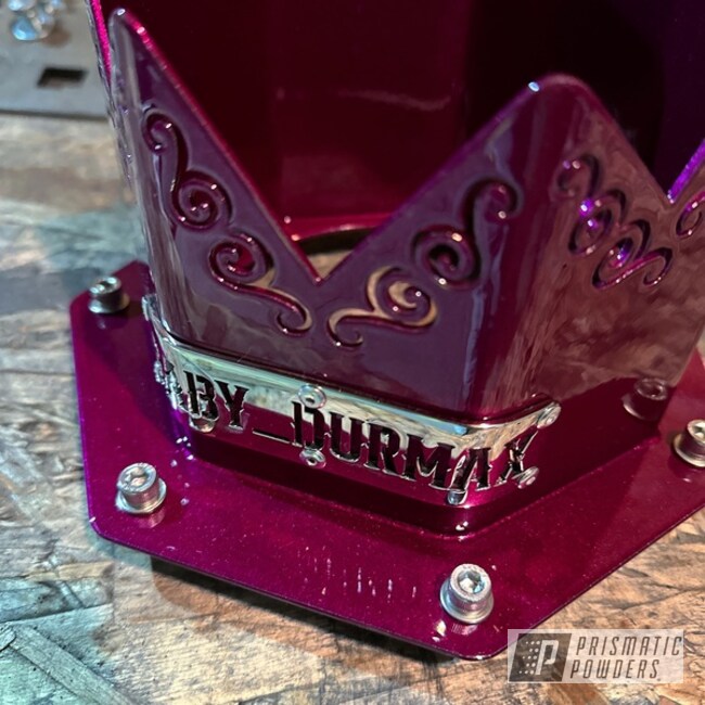 Spiked Nsb Hood Stack Coated In Illusion Raspberry With Polished Emblem