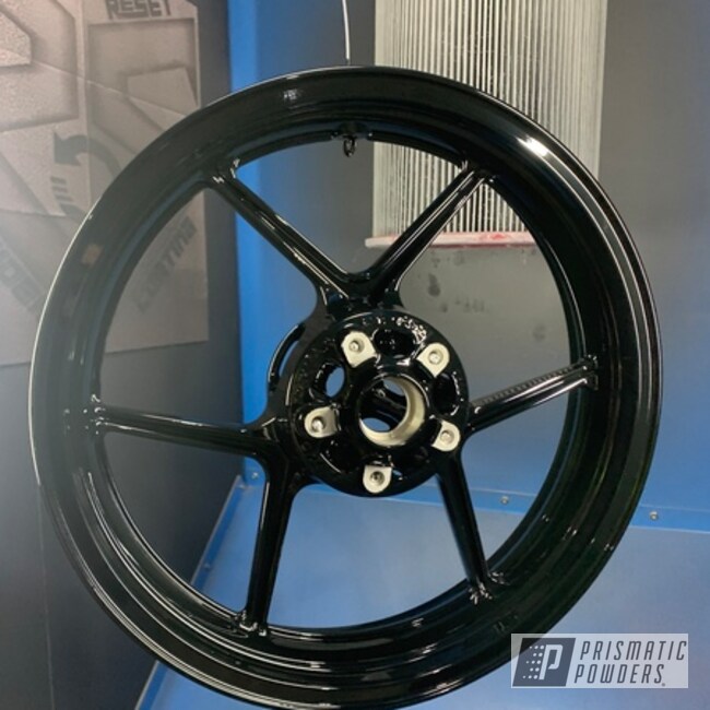 Wheel Powder Coated In Obsidian Black And Clear Vision