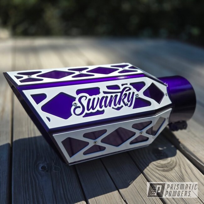 Swanky Mfg Overlay Octagon Exhaust Tip Illusion Purple X Polar White