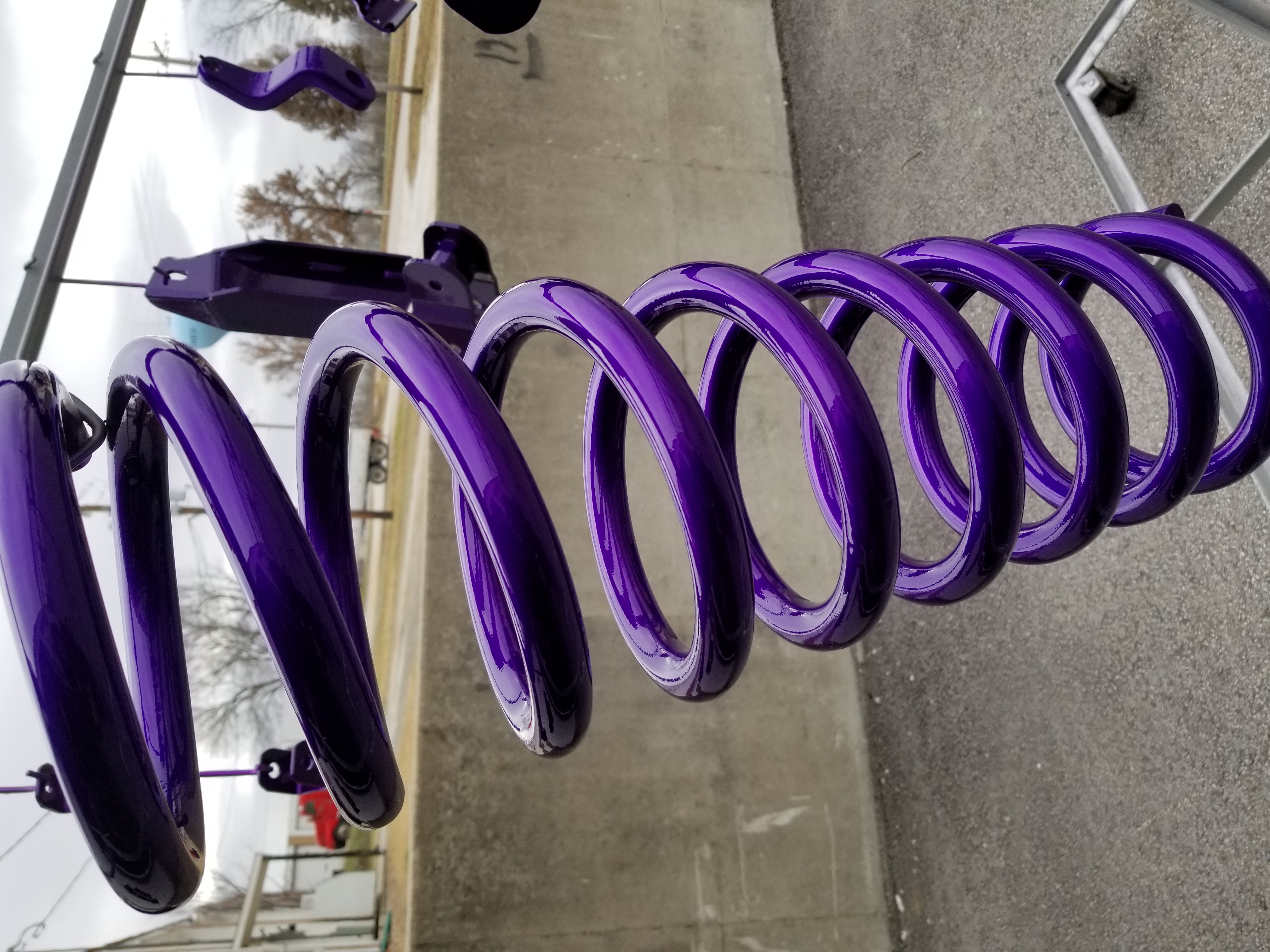Shock Spring Powder Coating Illusion Purple With Clear Vision Spring | Prismatic Powders