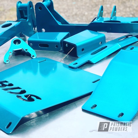Powder Coating: BDS Suspension,liftkit,Heavy Silver PMS-0517,Clear Vision PPS-2974,Truck Lift,Automotive,powder coated,HAWAIIAN TEAL UPB-1736