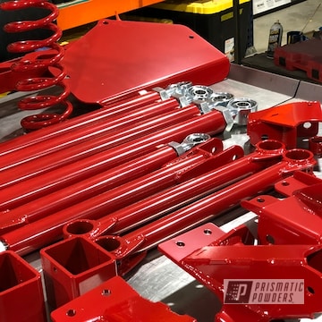 Powder Coated Red Jeep Lift Kit Parts