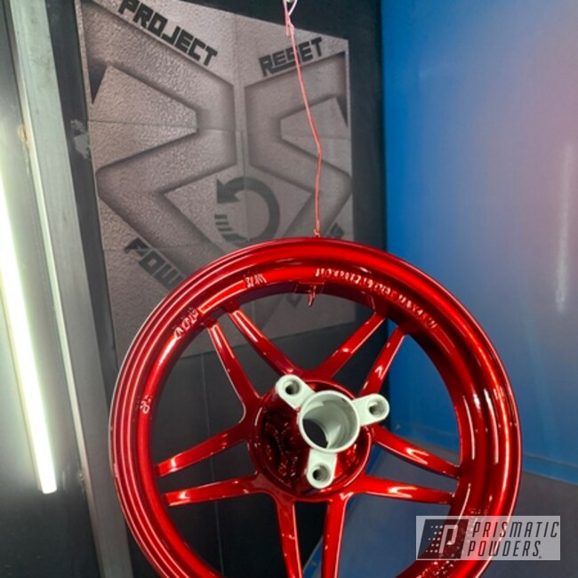 Super Chrome Plus And Deep Red Motorcycle Wheels