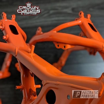 Powder Coated Orange Dirt Bike Frame