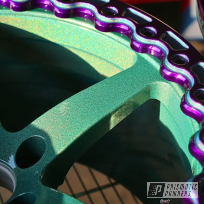 Drag Wheels Coated In Loch Ness And Illusion Purple