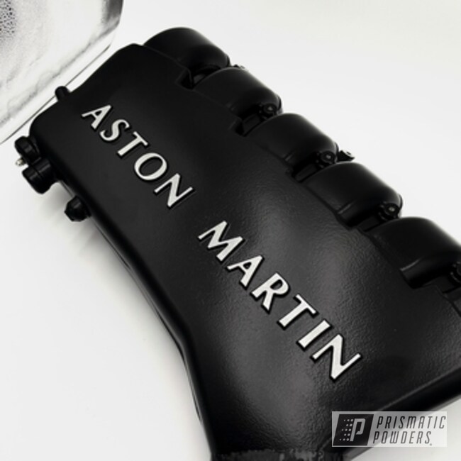 Aston Martin V12 Intake Manifold Powder Coated In Stone Black With Silver Oar Lettering