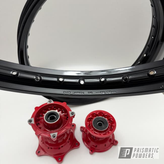 Honda Crf Powder Coated In Astatic Red And Gloss Black