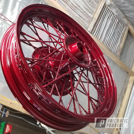 Powder Coating: Motorcycles,Shadow 750 Ace,15”,Illusion Cherry PMB-6905,Clear Vision PPS-2974,Honda,17" Wheels