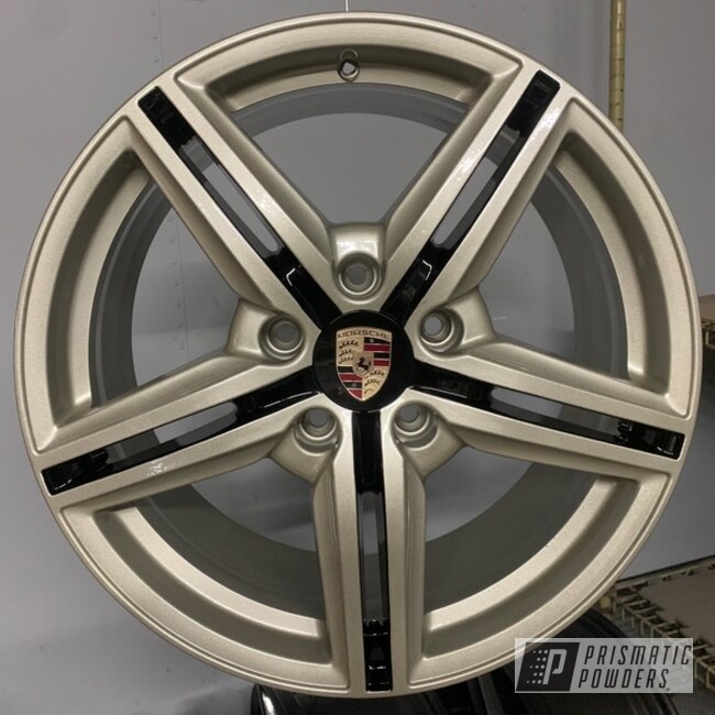 Porsche Wheels Powder Coated In Clear Vision, High Gloss Black And Gm Pewter