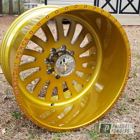Powder Coating: Wheels,Automotive,Illusion Gold PMB-10045,Clear Vision PPS-2974,Big Truck Wheels,Aluminum Wheel,22 inch,Truck Rims,Illusion Red PMS-4515,22",American Force,22 x 14
