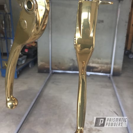Powder Coating: Motorcycles,Transparent Gold PPS-5139,Motorcycle Levers
