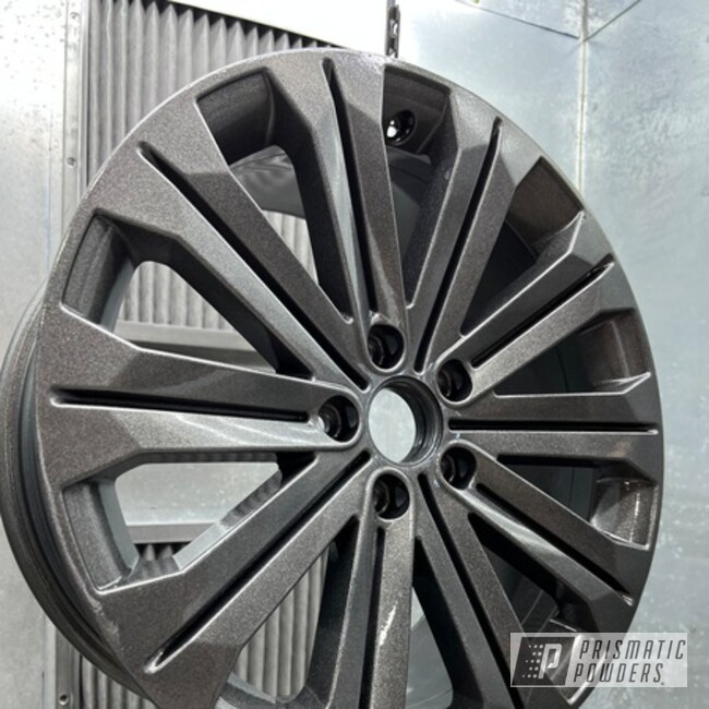 Grey Wheel Powder Coated In Kingsport Grey