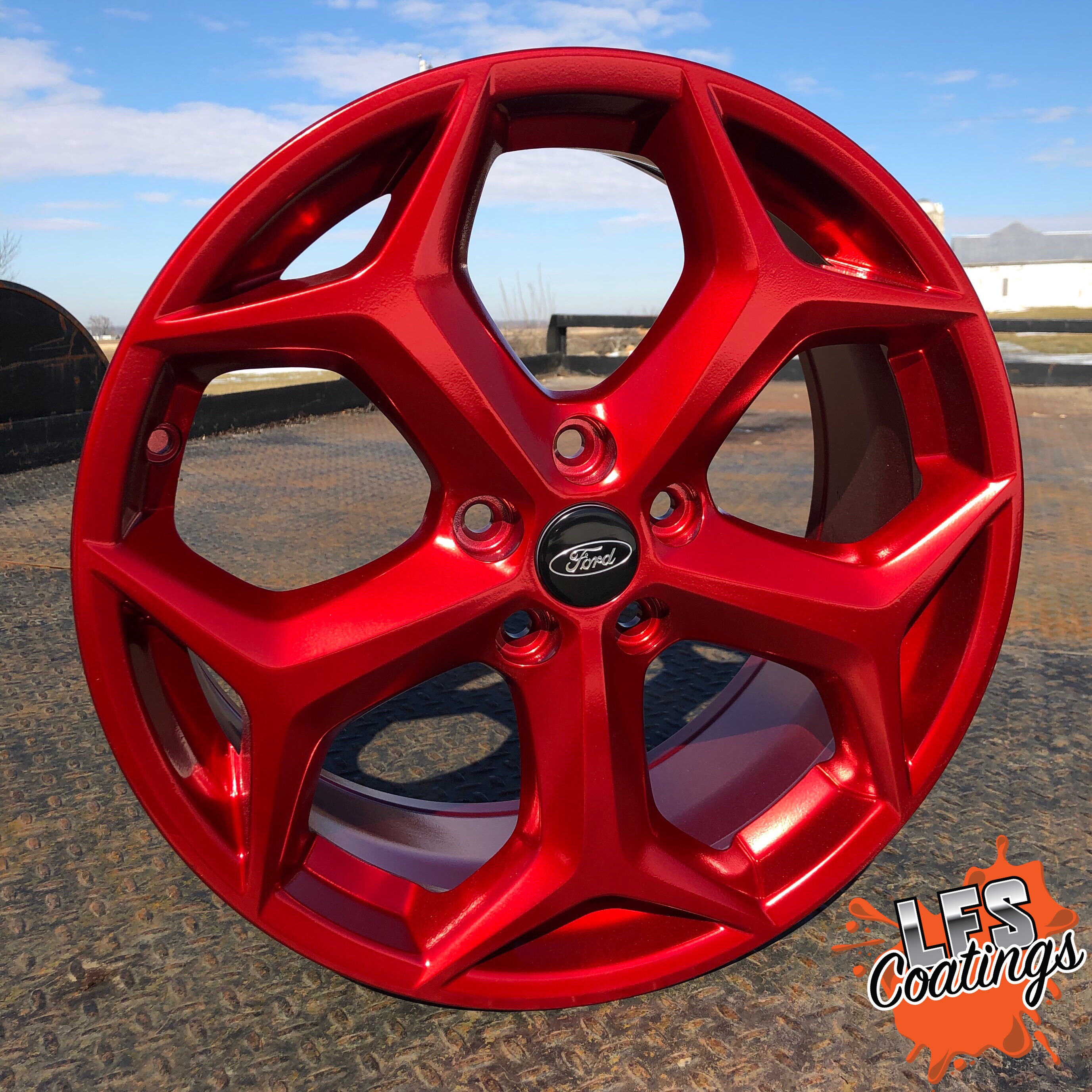 Ford Focus ST Wheels coated in Super Chrome with Anodized Red on Top ...