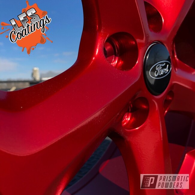 Powder Coated Red Ford Aluminum Wheels