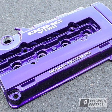 Powder Coating: Illusion Purple PSB-4629,Automotive,Clear Vision PPS-2974,B16,B18,Civic,Honda,Acura,Integra,Vtec,Valve Cover