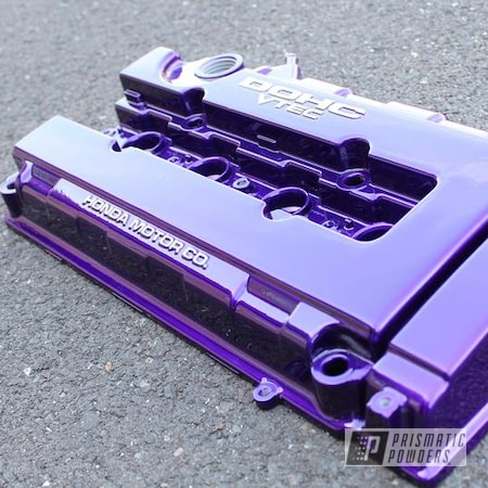 Powder Coating: Illusion Purple PSB-4629,Automotive,Clear Vision PPS-2974,B16,B18,Civic,Honda,Acura,Integra,Vtec,Valve Cover