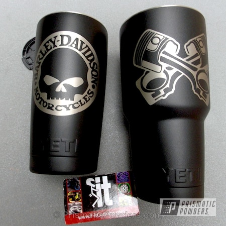 Powder Coating: Harley Davidson Theme,Tumbler,Miscellaneous,Casper Clear PPS-4005,Stone Black PSS-1168,Harley Davidson YETI Tumbler,Powder Coated 20oz and 30oz Cups