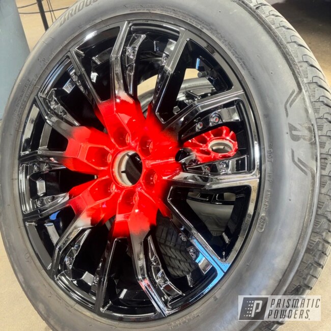 Custom Red To Black Shift On Set Of Wheels