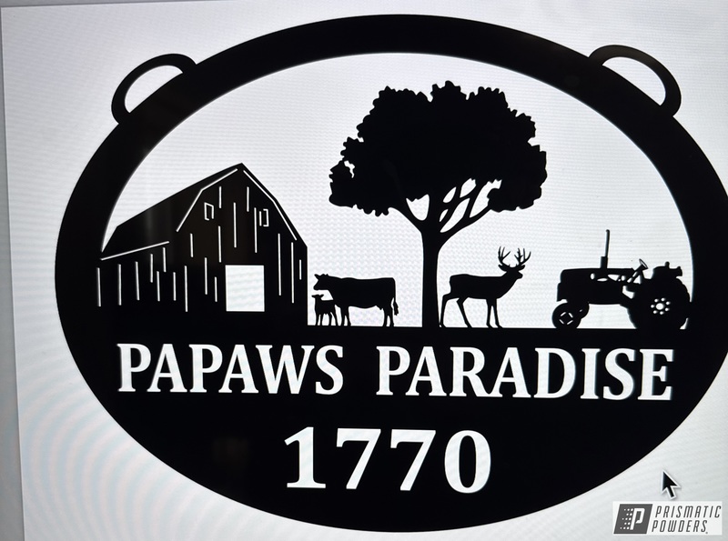 Custom Metal Sign using Beach Tan | Prismatic Powders