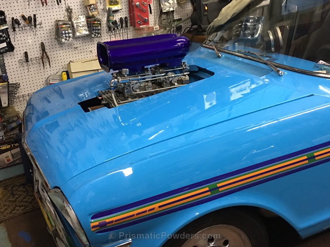 Powder Coated Engine Bay and Air Intake in Illusion Purple with Clear ...