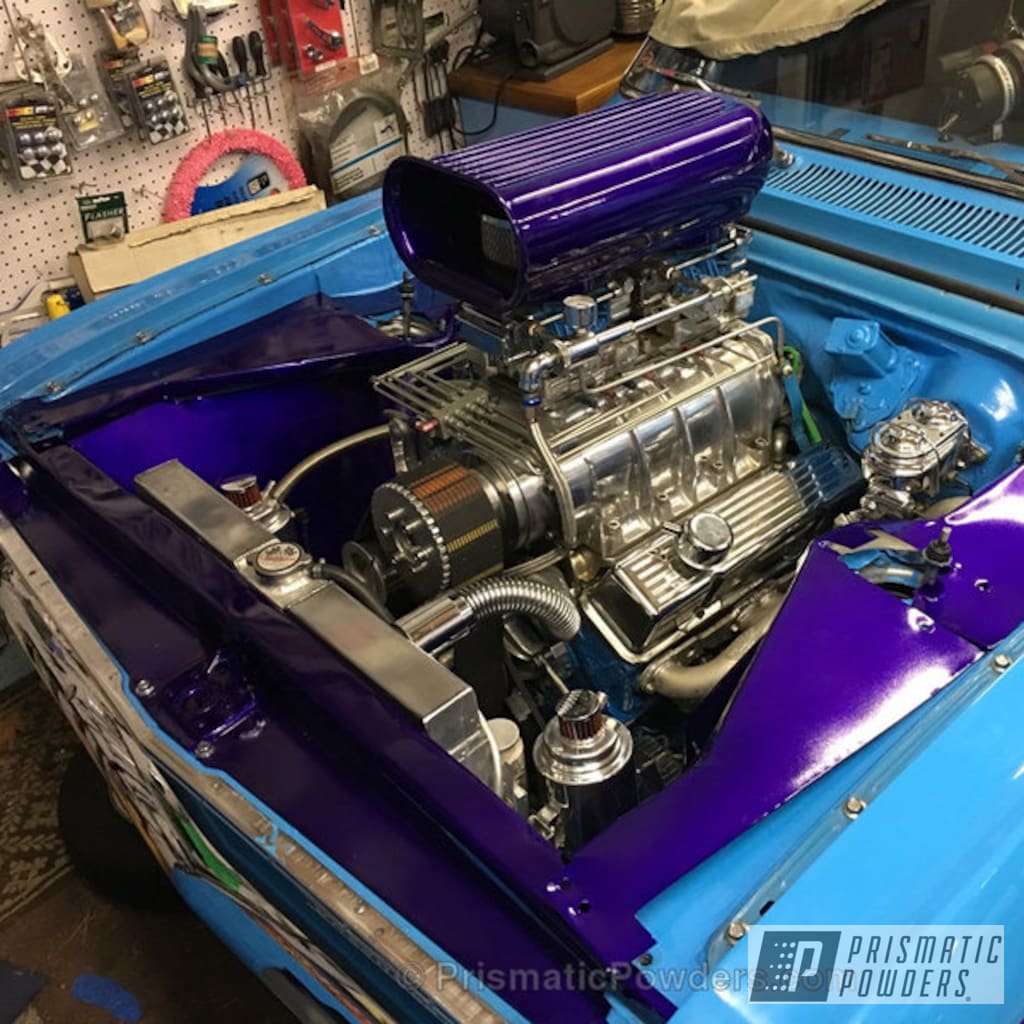 Powder Coated Engine Bay And Air Intake In Illusion Purple