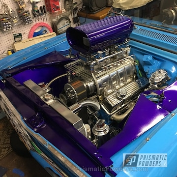  Powder Coated Engine Bay And Air Intake In Illusion Purple With Clear Vision Top Coat