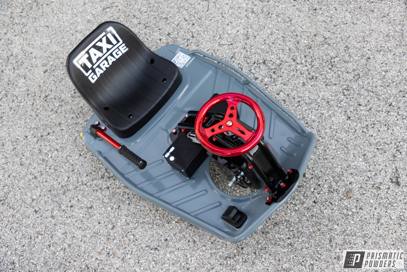 Harbor Grey/ Lollypop Red Taxi Garage Drift Cart | Prismatic Powders