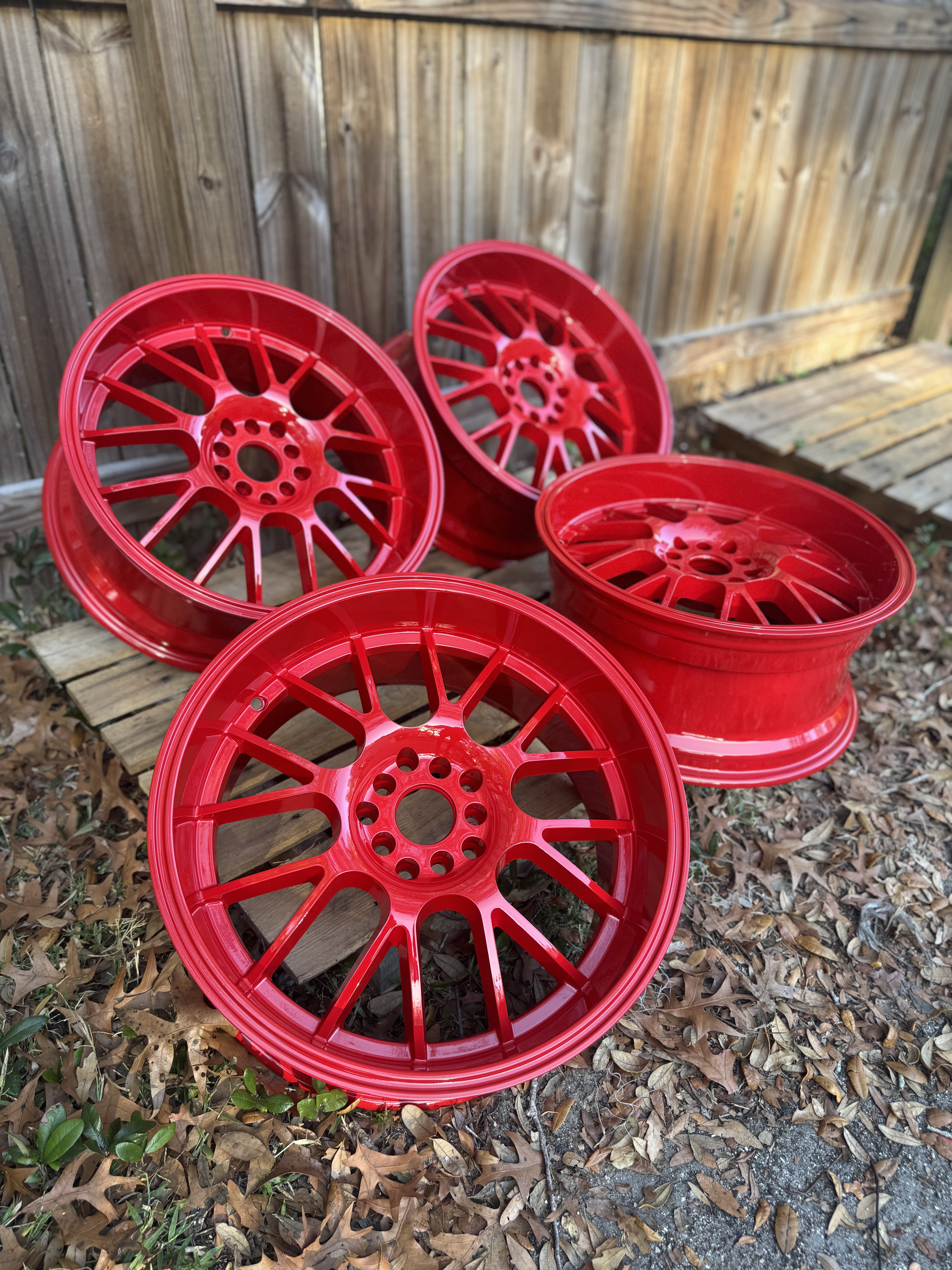 Wheels coated with Astatic Red | Prismatic Powders