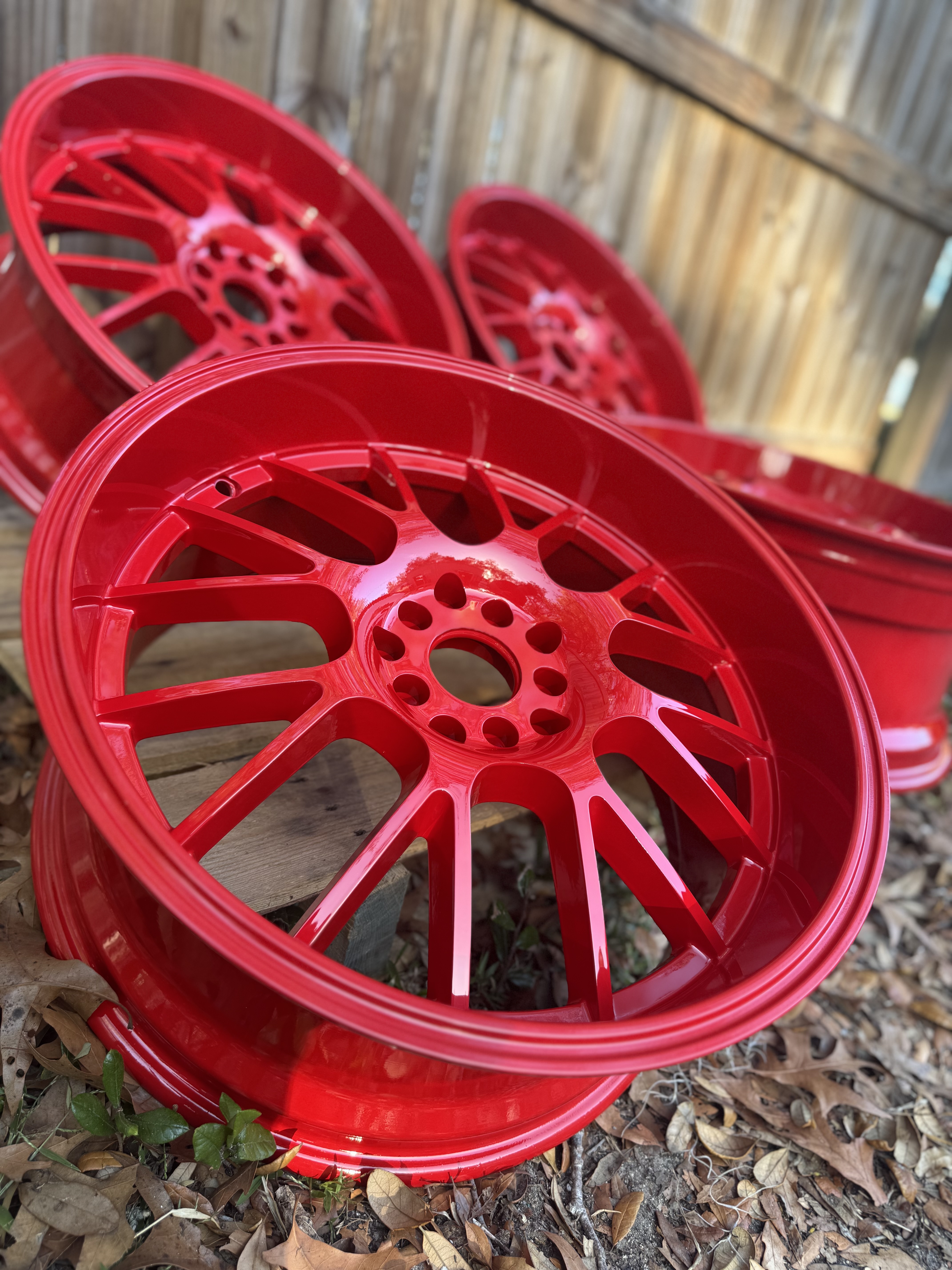 Wheels coated with Astatic Red | Prismatic Powders