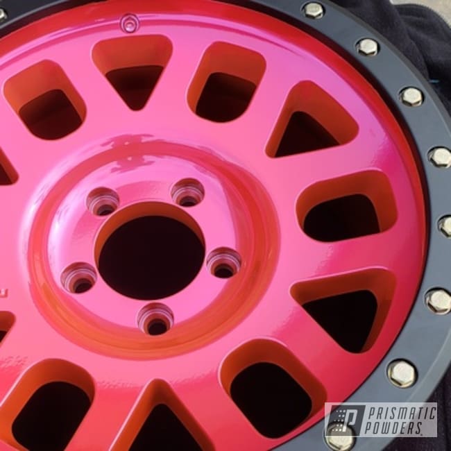Powder Coated Pink And Black 17 Inch Two Toned Wheels