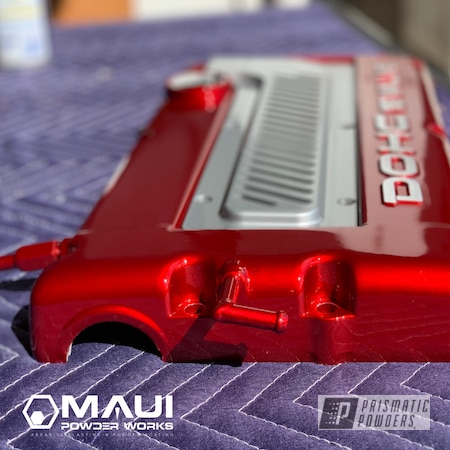 Powder Coating: Valve Cover,DOHC,LOLLYPOP RED UPS-1506,Honda,Red,Civic,Automotive,Lollypop