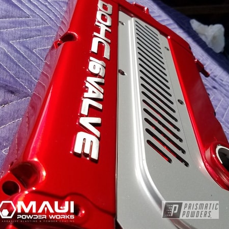 Powder Coating: Valve Cover,DOHC,LOLLYPOP RED UPS-1506,Honda,Red,Civic,Automotive,Lollypop