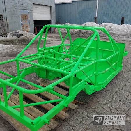 Powder Coating: Automotive,Car Frame,Powder Coated Frame,Neon Green PSS-1221,Race Car Chassis