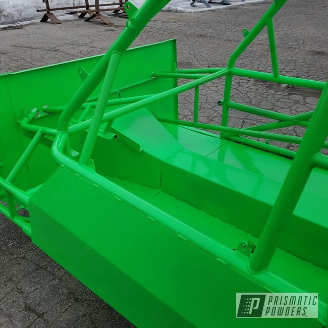 Powder Coated Green Race Car Chassis