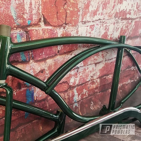 Powder Coating: Illusion Moss PMB-6914,Bicycles,Clear Vision PPS-2974,Bike Frame,Bicycle Frame